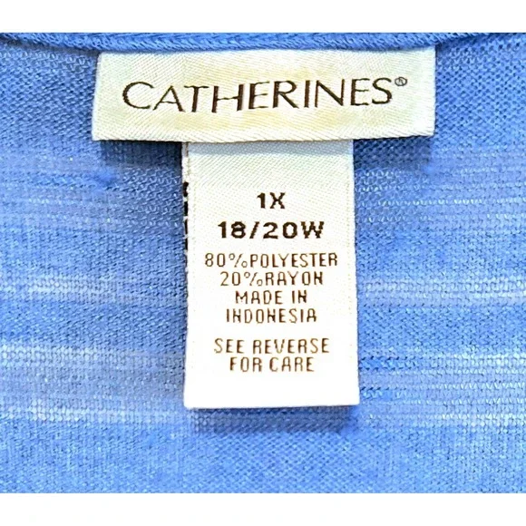 Catherine's Robin's Egg Blue, Jaquard Weave, Lightweight, Long Cardigan, Size 1X - Picture 6 of 7